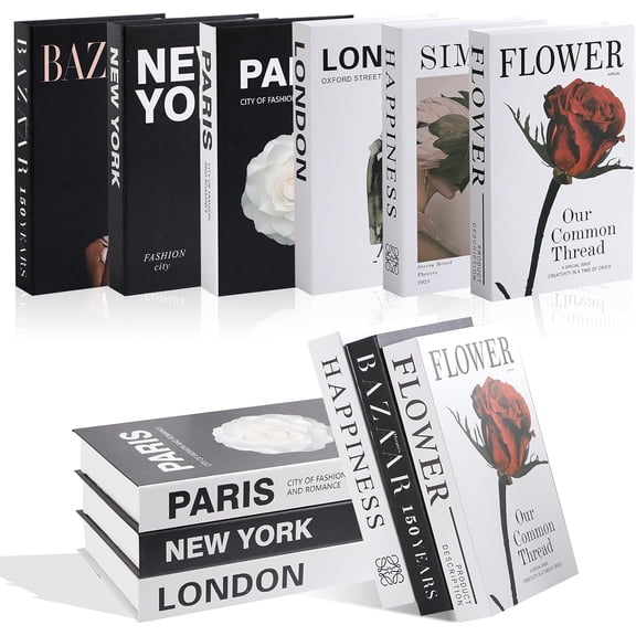 6pcs Decorative Book for Room Decor, Aesthetic Fake Book for Home Decor, Fashion Faux Book Modern Decor Books for Coffee Table Bookshelf Library (27 * 17 * 4cm)