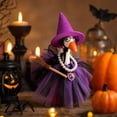 thumbnail image 3 of 7inch Desk Goose Outfits, Mini Halloween Goose Set with Purple Witch Hat, Skirt,Glasses and Pearl Necklace,Mini Goose Halloween Decoration for Tabletop Display, 3 of 6