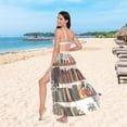 thumbnail image 6 of FORMRS Womens Long Sarong Beach Wrap Semi-Sheer Bikini Skirt Bathing Swimsuit Cover Up, Shelf Plants, 6 of 7