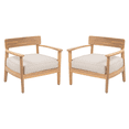 thumbnail image 6 of Tcbosik 2 Pack Outdoor Club Chairs with Cushions, Wooden Lounge Chair, Accent Armchair for Deck, Patio, Porch, Balcony, Easy Assembly, Teak & Beige, 6 of 11