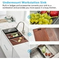 thumbnail image 2 of 32X19 inch Ledge Workstation Undermount kitchen Sink 304 Stainless Steel Single Bowl Kitchen Sink, 2 of 7