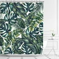 thumbnail image 3 of Green Shower Curtain, Tropical Shower Curtain, Plant Shower Curtains for Bathroom, Leaf Shower Curtain, Botanical Shower Curtain Set with 12 Hooks, Jungle Bathroom Decor, 72X72 inches, 3 of 6