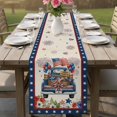 thumbnail image 4 of Independence Day Truck Table Runner 72 Inches, Blue Star Firework 4th of July Beige Bed Runner Dresser Scarves Tabletop for Indoor Outdoor Parties/Ceremony/Banquet, 14" x 72", 4 of 9