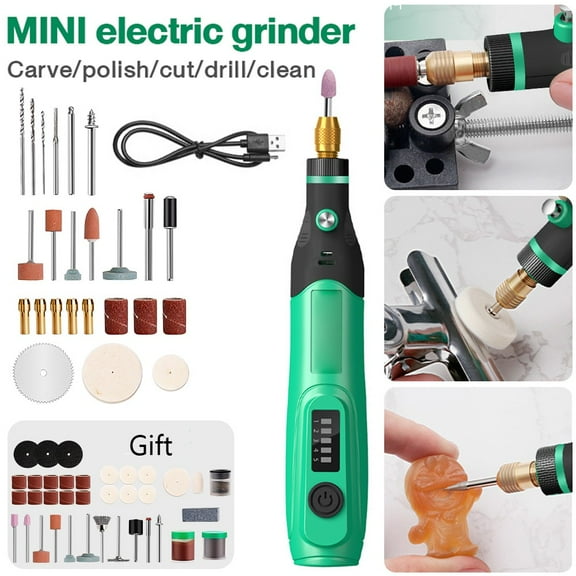 Mini Electric Drill Grinder Kit Portable Rechargeable Stepless Speed Adjustment Hand Jade Wood Engraver Polisher DIY Grind Tool