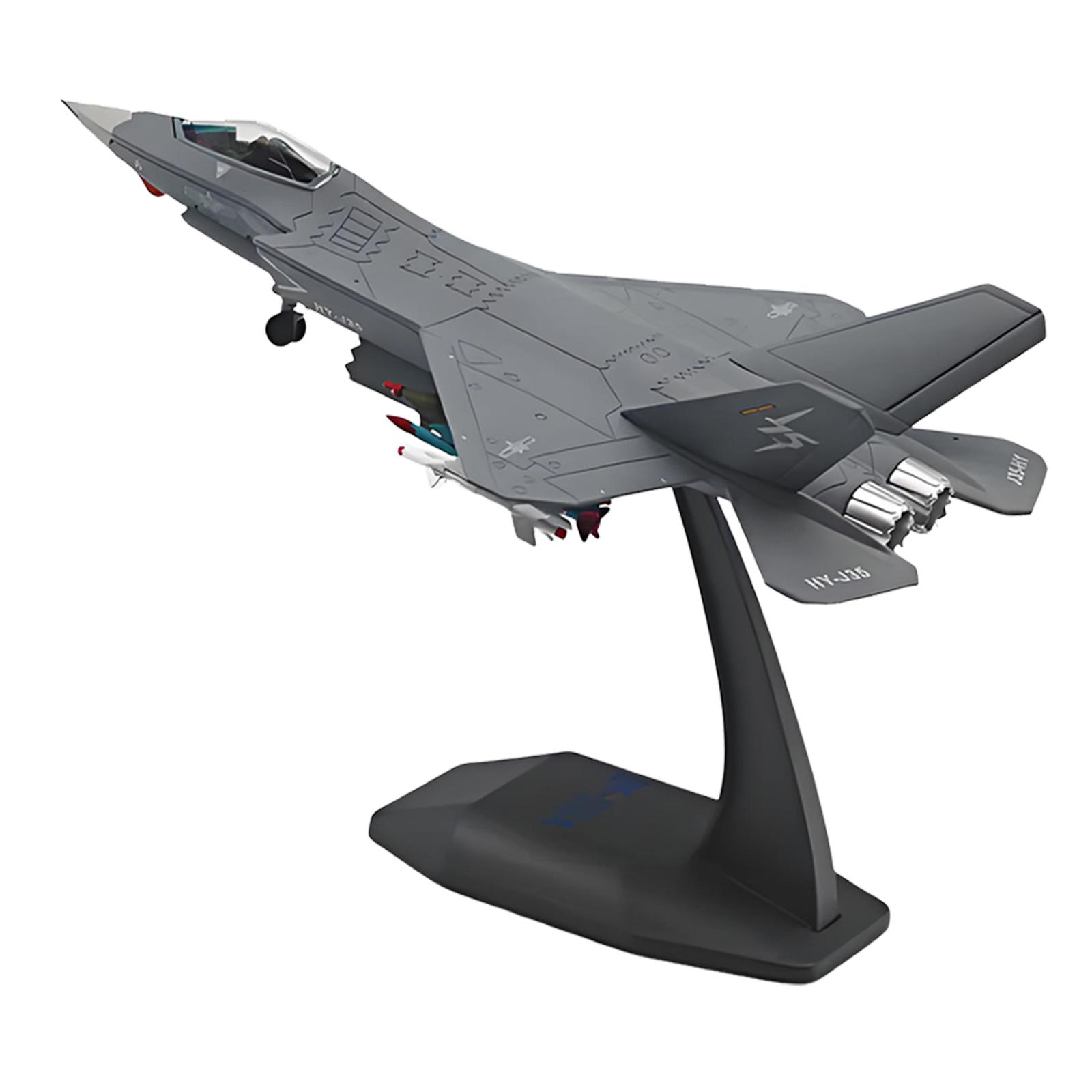Diecast Plane Model 1/100 Scale J35 Fighter Jet Alloy Construction with Rotatable Wheels for Aviation Lovers