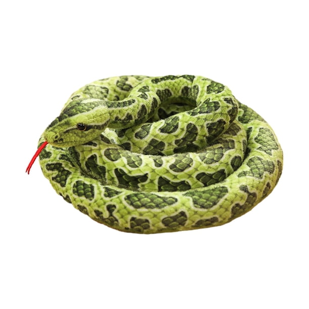 Juguete de peluche de serpiente gigante con diseño de dibujos animados, cómodo y suave. Verde