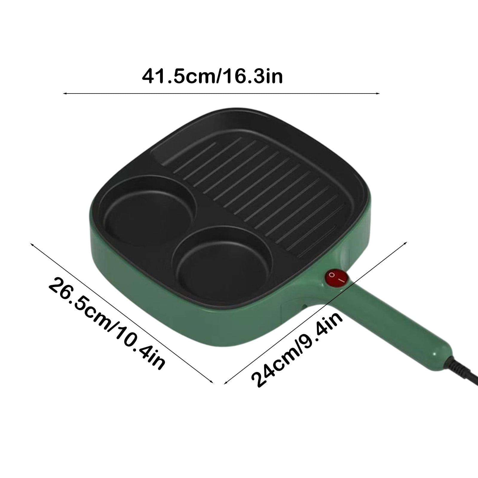 Small Non Stick Frying Pan 3 in 1 Omelette Pan 110V with Steaming Rack for Burgers Kitchen Dining Bar
