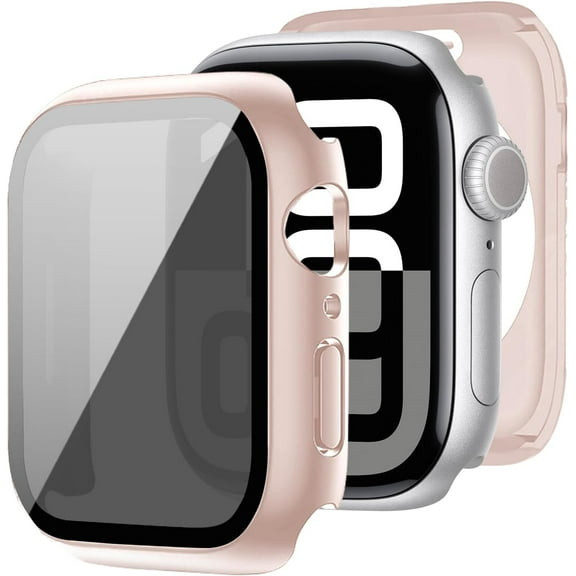 XiHAMA 3 in 1 Waterproof Case Compatible with Apple Watch Series 10 Screen Protector 42mm, Privacy Hard PC Face Cover with Built-in 9H Tempered Film & Back Frame for Watch Series 10