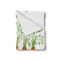 thumbnail image 2 of Vegetable Soft Flannel Fleece Throw Blanket, Carrot Roots Growing Bedding Plants Farm Food Ecology Theme and Words, Cozy Plush for Indoor and Outdoor Use, 70" x 90", Black Green Orange, by Ambesonne, 2 of 5