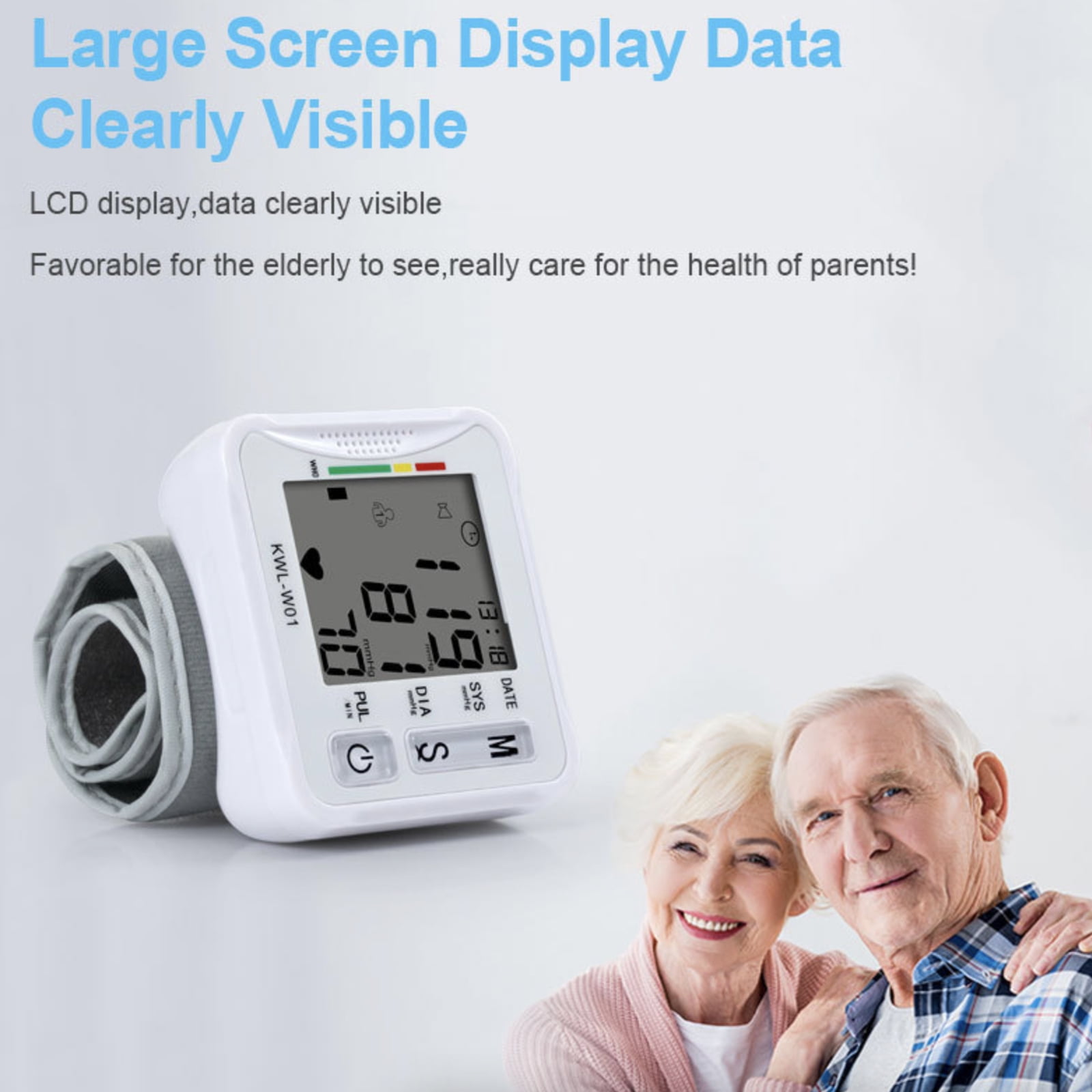 Blood Pressure Monitor Digital BP Monitor Rechargeable BP Machine with 2x99  Readings Memory Large LCD Display Voice Broadcast Portable Carrying Case