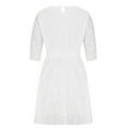 thumbnail image 6 of Ashirexll Midi Dresses for Women, Women's Casual Dresses, Versatile Temperament White Embroidered Fabric Short Sleeve Round Neck Dress, 6 of 7
