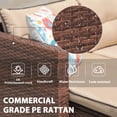 thumbnail image 6 of JOIVI 3 Pieces Patio Conversation Set, PE Wicker Rattan Outdoor Furniture Set, 2 Ways Small Sectional Sofa with Cushions, Tempered Glass Coffee Table, Beige, 6 of 12