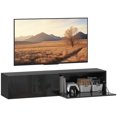 thumbnail image 1 of HOMCOM Floating TV Stand with Storage for 45, 55, 65in TVs, Black, 1 of 10