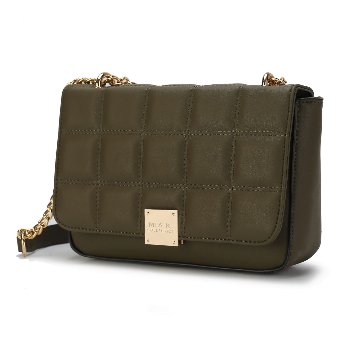 MKF Collection Nyra Quilted Vegan Leather Women s Shoulder Bag by Mia K Olive