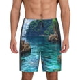 thumbnail image 2 of Picia Tropical Paradise Window View Pajama Shorts for Men, Men's Pajama Bottoms, Sleepwear,Short Pajama Pants-Small, 2 of 9
