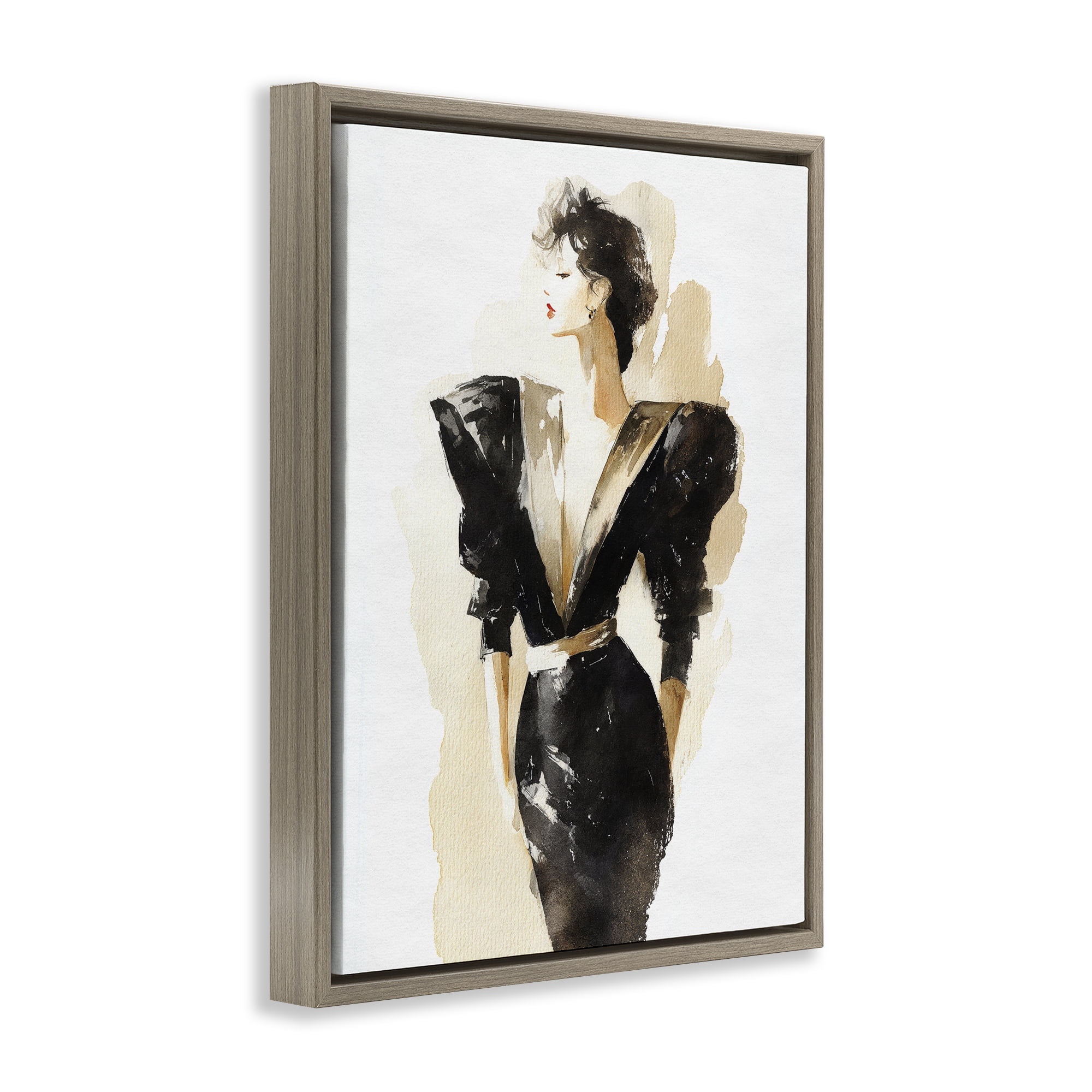 Stupell Industries Timeless Velvet Attitude Brown Framed Floater Canvas Wall Art, design by Svetlana Aleynikova