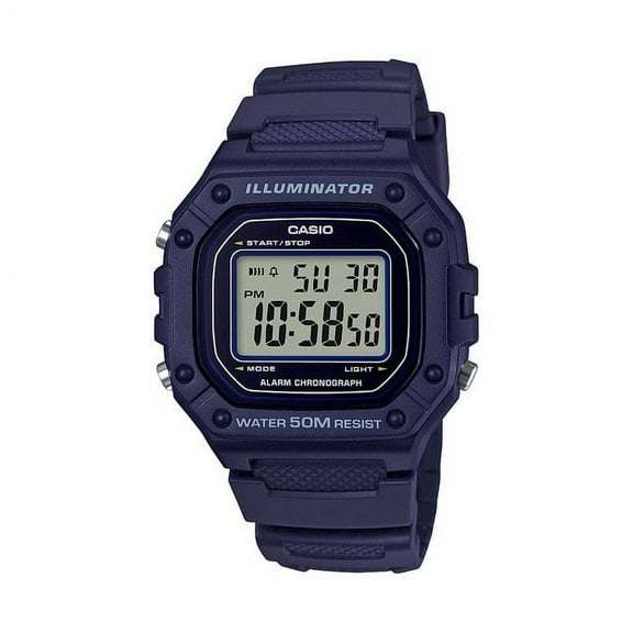 Casio Men's Illuminator Classic Digital Blue Resin Band Watch W218H-2A
