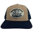 thumbnail image 2 of Ford Men's Trucker Hat High Density Print Since 1903 Patch Snapback Hat (Navy/Beige), 2 of 5
