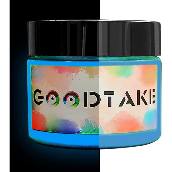 Glow in The Dark Paint Pigment Powder, Blue Glow Paint, Glow In The Dark Acrylic Paint, Glow in the Dark Mica Powder for Epoxy Resin/Acrylic Nails/Bath Bomb (Blue, 2 Ounce)