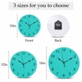 thumbnail image 6 of Wall Clock Aqua Green Clocks PVC Silent Non-Ticking Battery Operated Decorative Simple Style Round Clock for Home Living Room Kitchen Bedroom Office School Wall Decor 14 Inch, 6 of 9