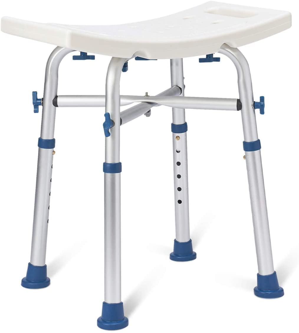 Shoze Adjustable Height Disability Shower Bath Seat Chair Stool Bench With Backrest Round