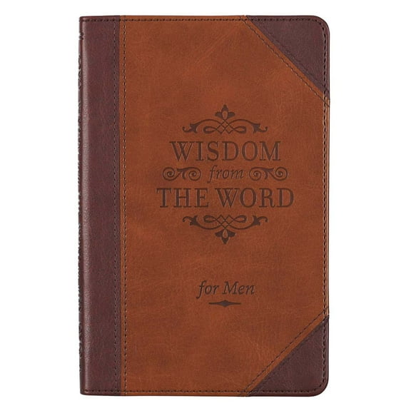Wisdom From The Word For Men Devotional, Brown Vegan Leather