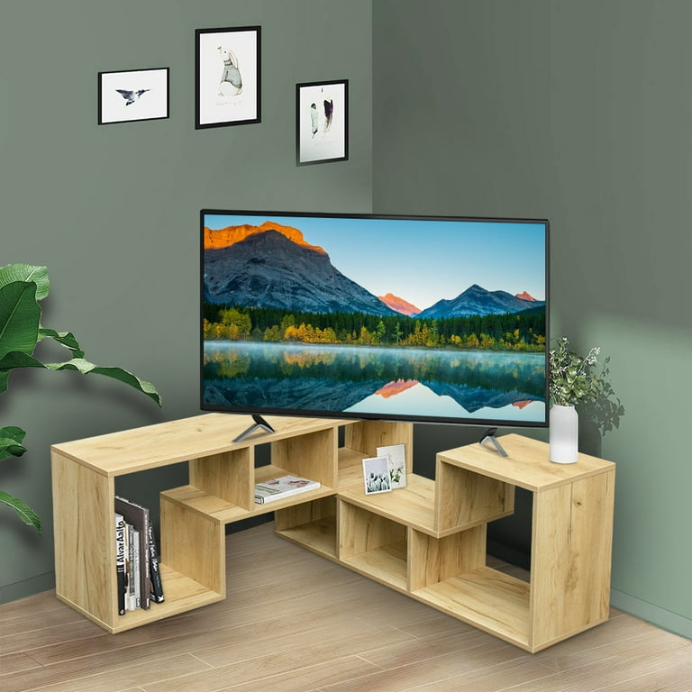 2-Pieces Wood Tv Stand For 32-65 Inch Tvs, Adjustable Tv Console Table With  Storage, Double L-Shaped Tv Stand, Farmhouse Entertainment Center For  Living Room - Walmart.Com