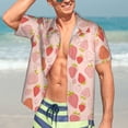 thumbnail image 7 of Pofeuu Strawberry Print Hawaiian Shirt for Men Sleeves Casual Button Down Summer Beach Dress Shirts T-Shirts,XX-Large, 7 of 7