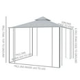 thumbnail image 3 of Outsunny 10' x 10' Steel Outdoor Patio Gazebo Canopy, Grey, 3 of 10