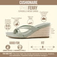 thumbnail image 3 of Cushionaire Ferry Espadrille Wedge Sandals for Women, Thong Platform Flip Flops with Cross Strap and Slip-On Design, 3 of 24