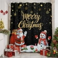 thumbnail image 6 of Merry Christmas Shower Curtain, 66" x 72", Santa Claus Snowman Gold Snow Stars Black Waterproof Bathroom Curtain Washable Shower Curtain Set with 12 Hooks, 6 of 6