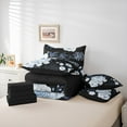 thumbnail image 6 of Manfei Vintage Peony Bedding Comforter Set 7-Piece, Black Blue Flower King Bedding Sets, Retro Blossoms Bed Sheets, Ultra Soft Room Decor, 6 of 8