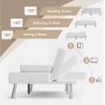 thumbnail image 3 of Homall Canapé-Lit Futon en Similicuir Canapé Moderne Convertible Inclinable Pliant avec 2 Porte-Gobelets, Blanc, 3 of 7