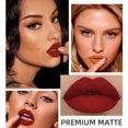 thumbnail image 2 of Lápiz labial líquido resistente al agua mate brillo de labios desnudo pigmento rojo oscuro brillo de labios de terciopelo púrpura de larga duración para mujeres maquillaje esmalte de labios, 2 of 5