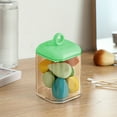 thumbnail image 6 of STPToys Cotton Swab Holder for Bathroom,Acrylic Jars with Lids for Cotton Balls,Pads,Floss Picks Small Clear Plastic Canister Apothecary Jar - Green, 6 of 7