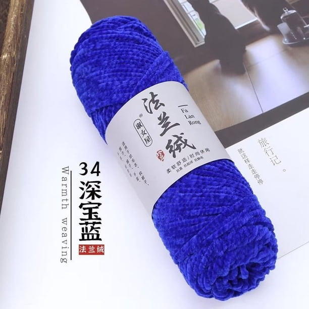 Zhuge Hilo de felpa de terciopelo de 150 g para crochet y tejido - Hilo de manta de chenilla suave y grueso, azul oscuro