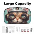 thumbnail image 3 of Cat Hard Drive Bag Travel Organizer Phone Charger Organizer Small Electronics Travel Organizer Waterproof Oxford Fabric 5.9x9.44x3.14 in, 3 of 6