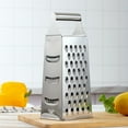 thumbnail image 4 of Reheyre 9-Inch 4-Sided Vegetable Grater with Handle - Sharp Blade, Non-slip Base - Ergonomic Design - Multi-functional Stainless Steel Parmesan Cheese Ginger Box Grater - Kitchen Gadget, 4 of 8