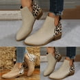 thumbnail image 2 of Mepaouo Sock Ankle Boots for Women Leopard Print Heel Chelsea Slip on Walking Short Booties, 2 of 9