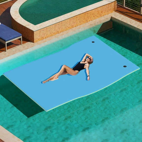 Dextrus 9' X 6' Inflatable Rafts Water Mat - Floating Island Lily Pad for Pools, Lakes, Beach - Fun for Adults, XPE Foam Construction