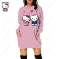 thumbnail image 2 of Chandail en Molleton Imprimé Hello Kitty d'Automne pour Femmes, Robe à Capuche à Col Rond, Confortable pour les Trajets Quotidiens, Tenue Décontractée 2023 Rose, 2 of 7