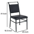 thumbnail image 6 of Benjara Metal Frame Leather Upholstered Armless Chair, Black, 6 of 6