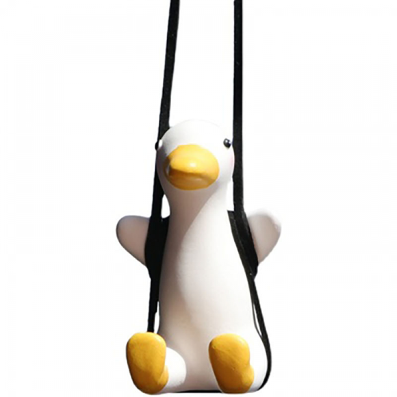 Super Cute Swinging Duck Car Mirror Hanging Ornament Car Interior Accessories (Duck)