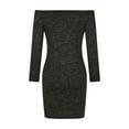 thumbnail image 5 of Efsteb One Shoulder Dresses for Women Formal Casual Fashion Long Sleeve Cocktail Party Midi Dresses (Black,M), 5 of 6