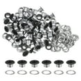 thumbnail image 1 of Unique Bargains 100PCS Grommets Eyelets 1/4 Inch (6mm) ID Hole Metal Self Backing Eyelet with Washers for Leather Matt Black, 1 of 7