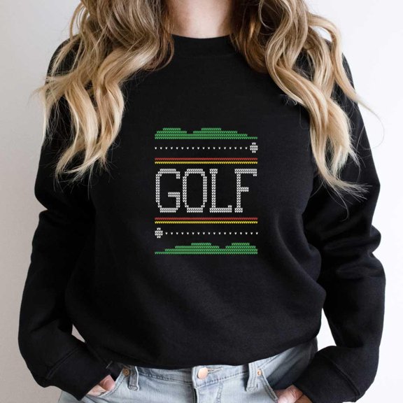Christmas Ugly Sweater Funny Golf Lovers Holiday Graphic SW10936 Unisex Sweatshirt, Up to Size 5XL