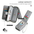thumbnail image 3 of Allytechgroup 2 in 1 Wallet Case for Apple iPhone SE 2022/2020/ iPhone 7 8, Detachable Back Cover Zipper Purse Card Holder Shockproof Hand Wrist Phone Case for Apple iPhone SE 3rd 2nd Gen, Gray, 3 of 8