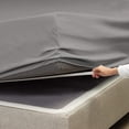 thumbnail image 3 of Ropa de cama, sábana ajustable de bolsillo profundo, sábana de microfibra cepillada doble suave y sedosa de lujo para hotel, sábana de bolsillo profundo, juego de 2, tamaño King, gris, 3 of 5