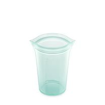 Zip Top Reusable Food Storage Container - Medium Cup Teal - Made in the USA - 100% Platinum Silicone