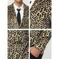thumbnail image 7 of INSPIRE CHIC Men's Party Animal Leopard Print Blazer Notched Lapel Lightweight Sport Coat Suit Jacket S Yellow Leopard, 7 of 7